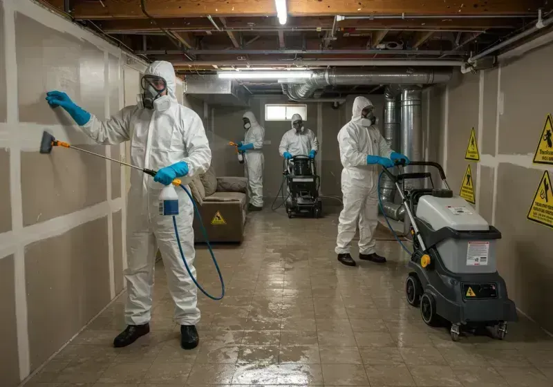 Basement Moisture Removal and Structural Drying process in Holmen, WI